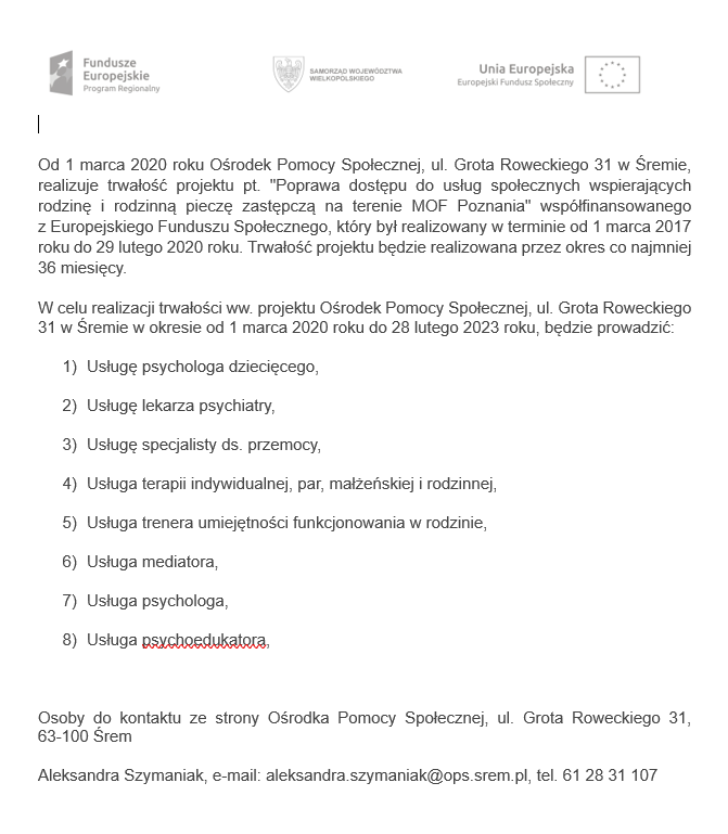 Plakat zawiera informacje o&nbsp;trwałości projektu 